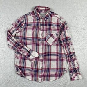 Rails Shirt Womens XS White Peach Charli Linen Blend Ladies Casual Workwear‎